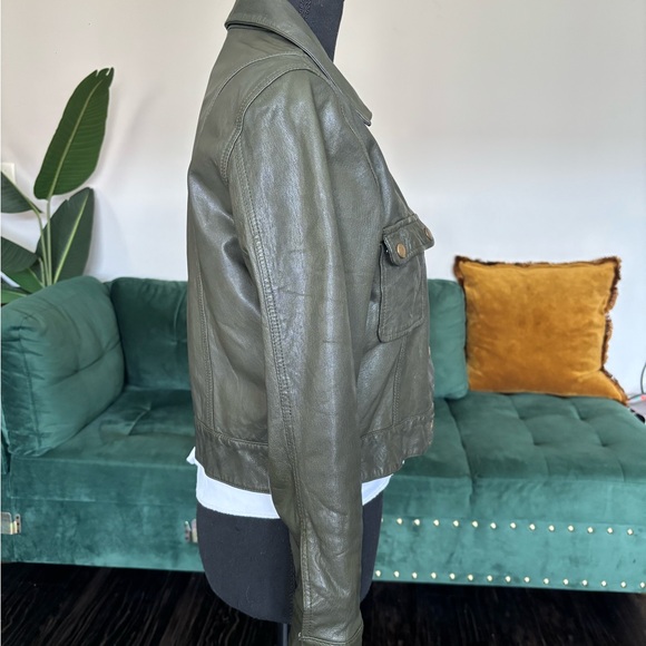 Members Only Vintage Olive Green Leather Jacket - Picture 8 of 16